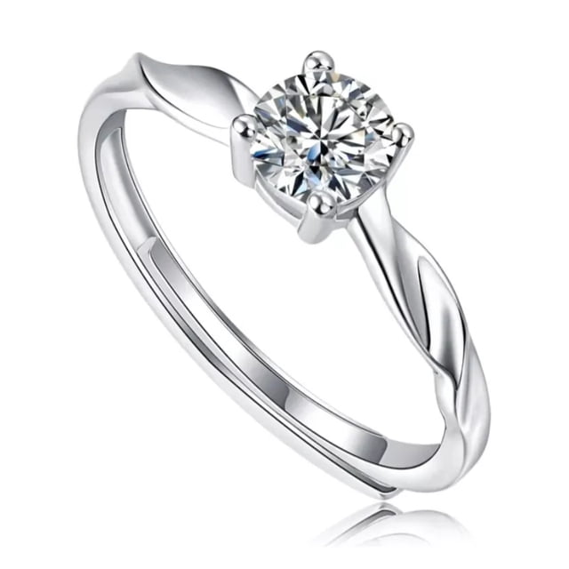 2pzs Anillo De Promesa Parejas 925 Plata Original Modelo Plateado
