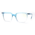 thumbnail image 3 of Thin Plastic Rectangular Horn Rim Blue Light Filtering Computer Eyeglasses Blue Clear, 3 of 4