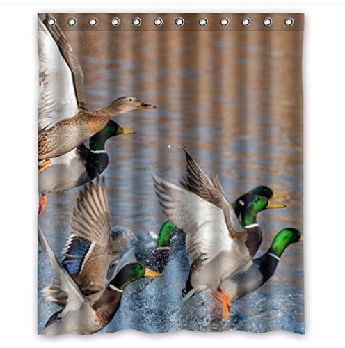 Bathroom Decor Beauty Mallard Ducks On The Water Shower Curtain
