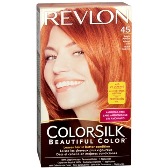 Revlon ColorSilk Hair Color 45 Bright Auburn 1 Each (Pack of 2)