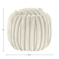 thumbnail image 4 of Weston Home Portola Plush Furry Channel Fabric Storage Ottoman, Ivory, 4 of 9