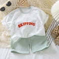thumbnail image 2 of Kids Boys Girls Pajamas Set Letter Crew Neck Tee Shorts 2-3 Years 3-4 Years 4-5 Years Premium Cotton Tagless Design Playwear Machine Washable (7-8 Years,White), 2 of 4