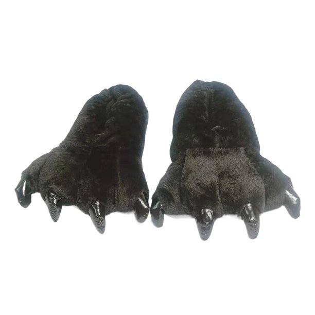 Jumpingount Pantuflas de felpa suaves y delicadas para niños, pantuflas peludas para niños, zapatillas para el hogar, pantuflas para niños, Accesorios de calzado negro