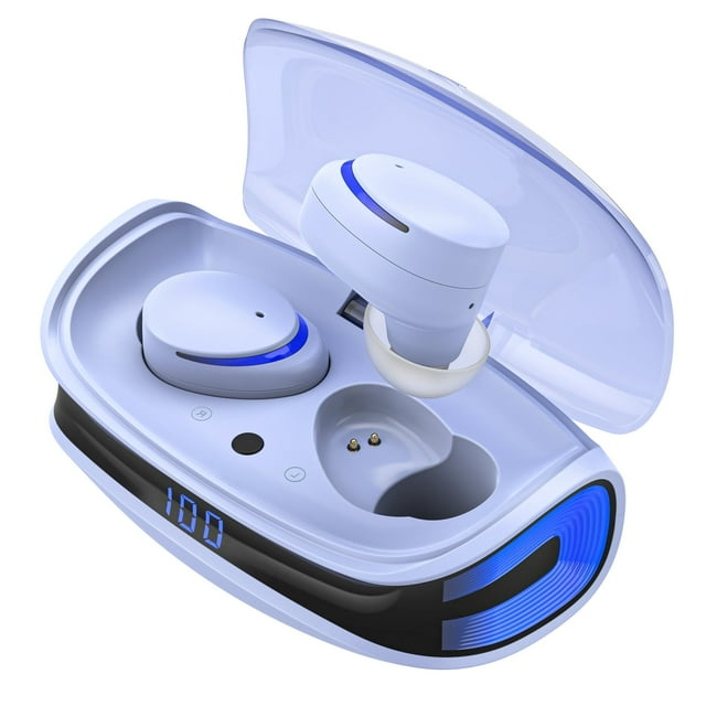 Cshidworld Audífonos Inalámbricos, Audífonos Bluetooth 5.0 IPX8 Impermeables, HiFi Sonido Estéreo, Micrófono Incorporado, Estuche de Carga con LED y 21 Horas de Reproducción