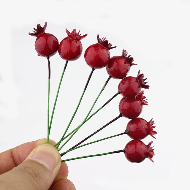 1,5 cm simulación pequeña fruta de granada fruta navideña fruta artificial de plástico granada verdura pequeña fruta roja