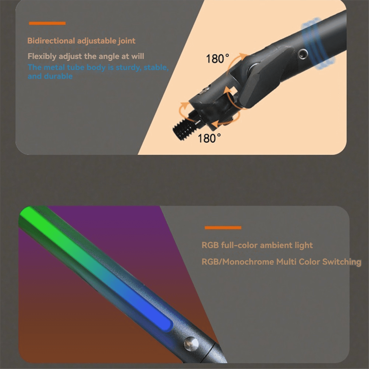 RGB Microphone Arm Stand,Mic Arm with RGB Light,Rotatable Suspension Boom Scissor Stand for Gaming Streaming A