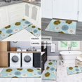 thumbnail image 5 of Geometric Flower and Dahlia Blue Anti Fatigue Kitchen Rugs Set Of 2, Non Slip Washable Decorative Floor Mats for Kitchen Sink Laundry, 17"x30" and 17"x47", 5 of 6