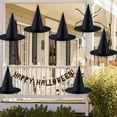 thumbnail image 4 of Mouliraty Halloween Witch Hat, Halloween Hat Cloth Wizard Hat, Party Hats for Adults Halloween Costume Accessories, Black, 4 of 6