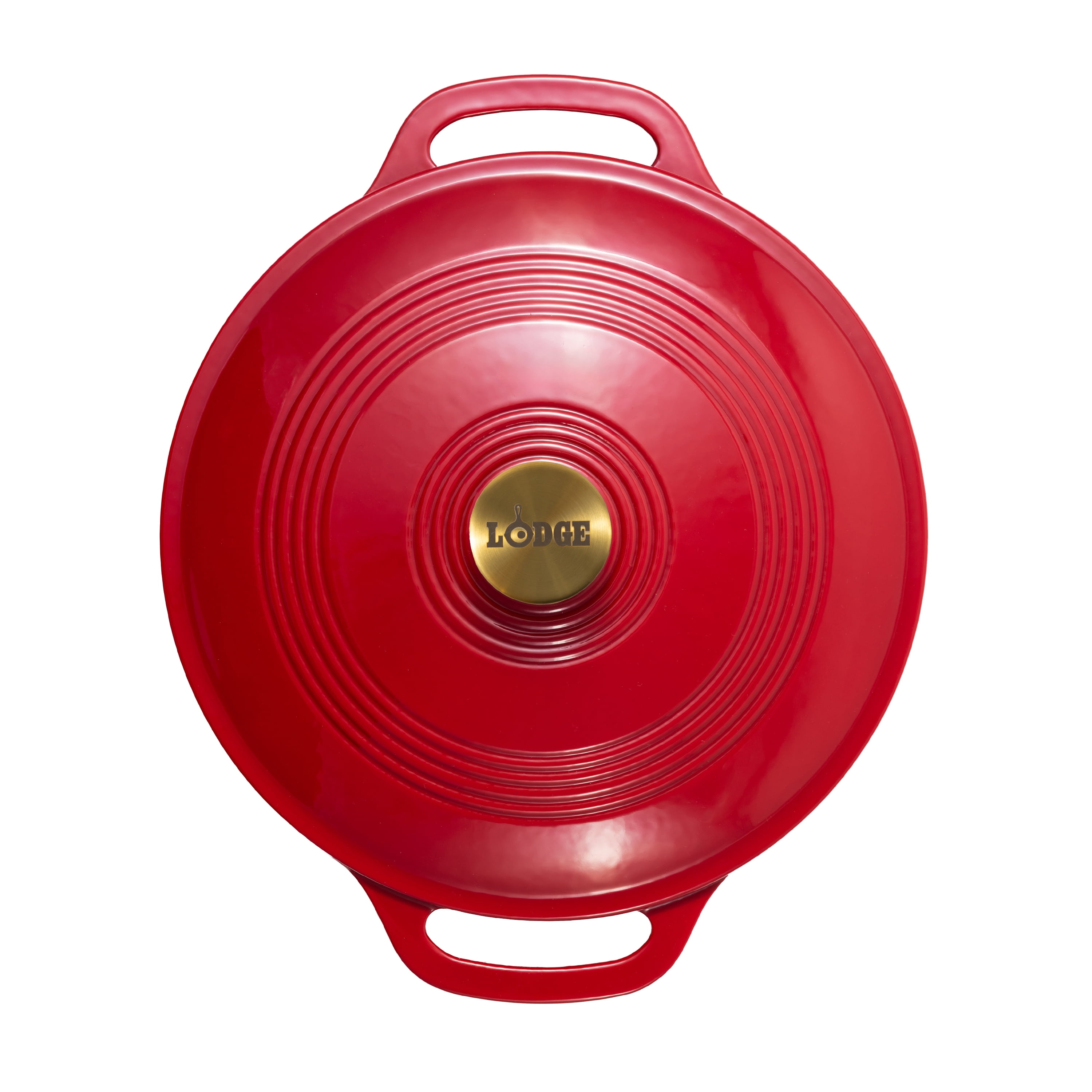 Lodge Cast Iron 3.6qt Enamaled Braiser Ruby with Gold Knob