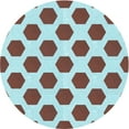 thumbnail image 1 of Ahgly Tapis Rond Lavable en Machine Intérieur Transitionnel Bleu, 3 Pieds Rond, 1 of 7
