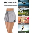 thumbnail image 7 of Women 2 in 1 Running Shorts Double Layer Athletic Yoga Workout Shorts with Pockets, 7 of 7