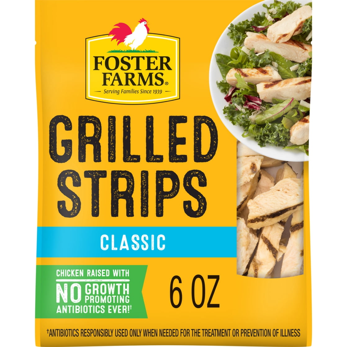 Foster Farms Fully Cooked Classic Grilled Strips, 6 oz (Refrigerated)