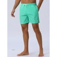 thumbnail image 2 of DARING DIVA Men's Summer Drawstring Elastic Waist Mesh Lining Solid Board Shorts 32 Green, 2 of 6