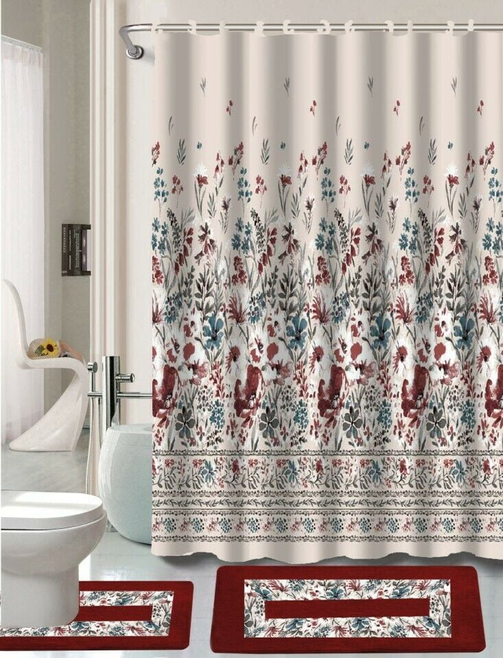Fabric Shower Curtain, Shower Curtains And Rugs To Match