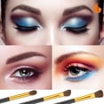 thumbnail image 5 of Juego de brochas profesionales para maquillaje de ojos, brochas para sombra de ojos, juego de 3 brochas para mezclar sombras de ojos sintéticas suaves, color dorado, 5 of 5