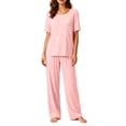 thumbnail image 2 of Naittoop Soft Pajama Set for Women Short Sleeve from Sleepwear Lightweight Loose Pajamas Pjs Sets, 2 of 5
