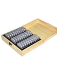 thumbnail image 4 of Estuche de almacenamiento,Caja de almacenamiento de monedas de madera del tenedor de la moneda de ma Tomshoo  L, 4 of 6