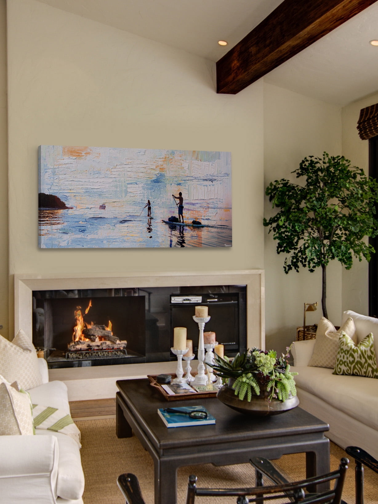 "Dusk Paddling" Painting Print on Wrapped Canvas