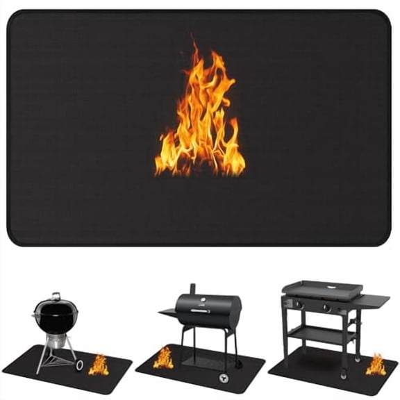 63 x 36 Inch Under Grill Mats for Outdoor Grill,Fireproof Deck and Patio Protector,Double-Sided Waterproof Oil-Proof Fire Blanket BBQ Mat