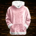 thumbnail image 7 of SRZYMJ Boys Flannel Hooded Pullover Sweatshirt Soft Cozy Casual Wear Youth Childrens Outerwear Jacket Top Light Pink 10-11 Years, 7 of 7