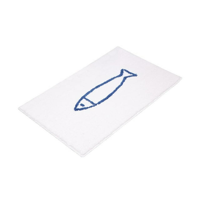Advancent Alfombrilla de ducha antideslizante, amplia aplicación para cualquier baño, alfombrilla de ducha antideslizante de felpa con Decoración del hogar azul y blanco