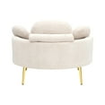 thumbnail image 2 of Miekor 61 inches beige comfortable seat, small sofa with small end table, suitable for lunch break casual afternoon tea time seat, suitable for small apartment, bedroom, space balcony small sofa MK22, 2 of 10