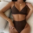 thumbnail image 3 of Aayomet Thong Bikini Swimsuit For Women Set Women Beachwear Swimwear Bikini Push-Up Bandage Brazilian Bandeau Swimsuit Swimwears,Brown S, 3 of 4