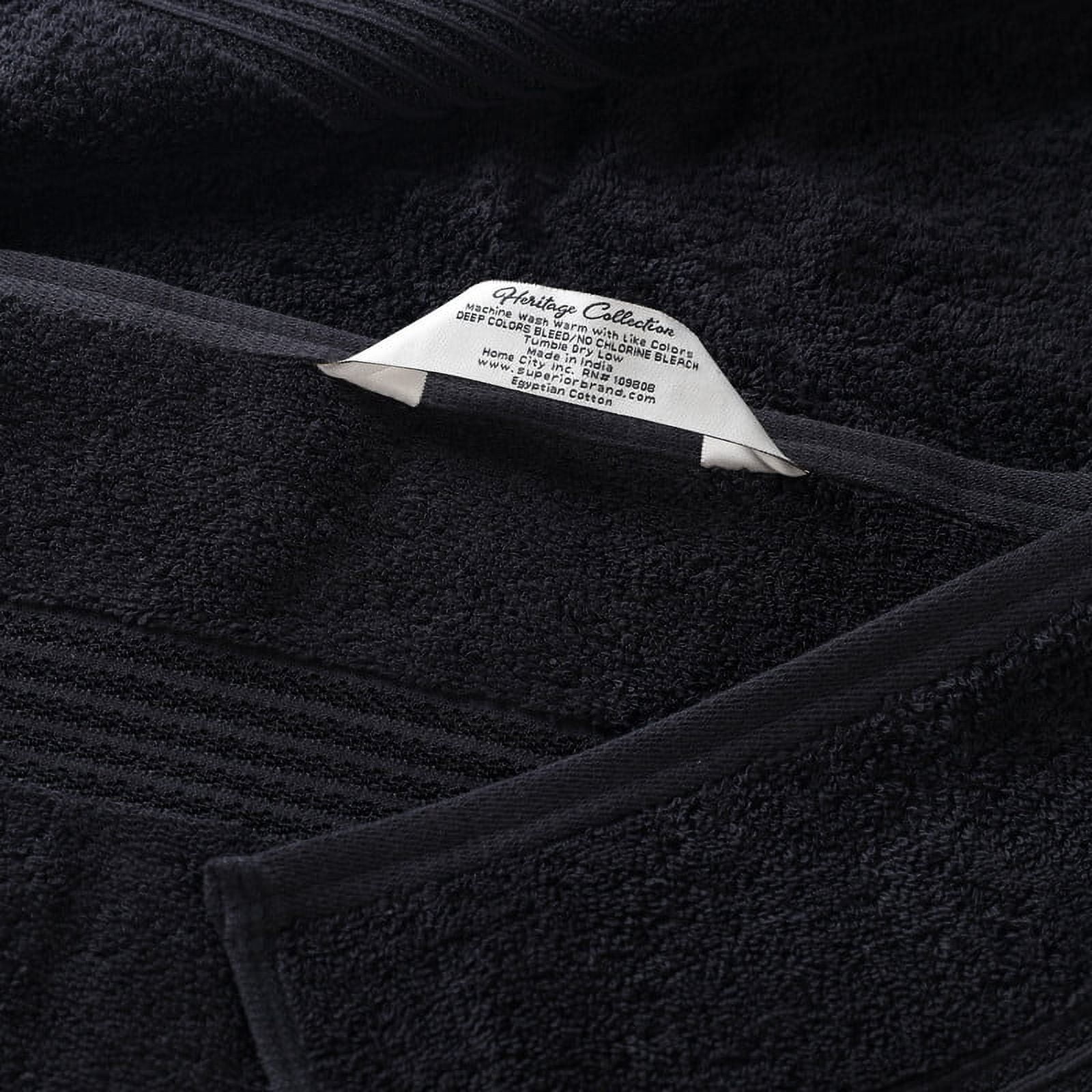 Superior Derry Solid Egyptian Cotton 8-Piece Hand Towel Set, Black