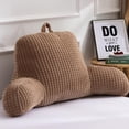 thumbnail image 2 of Reading Pillow Bed Wedge Large Adult Children Backrest with Arms Back Support for Sitting Up in Bed/Couch for Lounging Bedrest,Waffle Stereoscopic Design,Khaki, 2 of 16