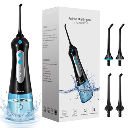 Water Flosser Professional Cordless Dental Oral Irrigator - 300ML Portable and Rechargeable IPX7 Waterproof 3 Modes Water Flosser with Cleanable Water Tank for Home and Travel, Braces & Bridges Care