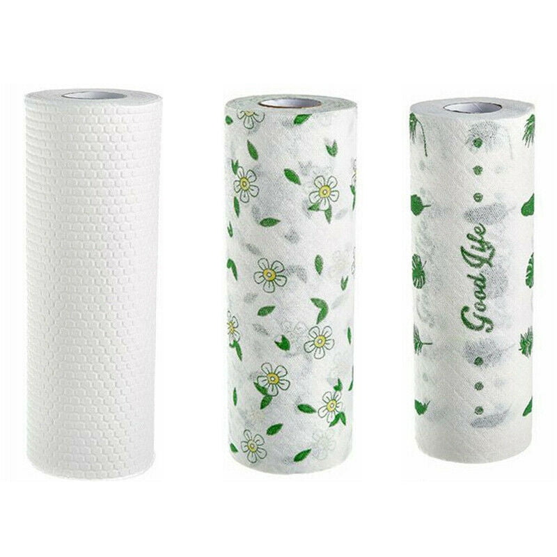 Details about   Dish Cloth Towel Roll Reusable Clean Washing Non-woven Kitchen Bamboo Washable 