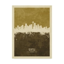 Trademark Fine Art 'Seattle Washington Skyline Brown' Canvas Art by Michael Tompsett