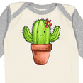 thumbnail image 4 of Inktastic Cute Cactus with Flower Hairpiece Boys or Girls Long Sleeve Baby Bodysuit, 4 of 5