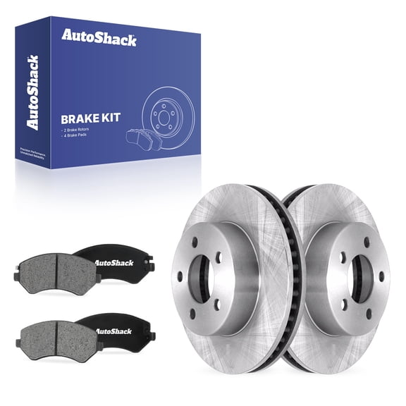 AutoShack Front Vented Brake Rotors   Ceramic Pads 6-PC Brake Kit Replacement for 2002-2007 Jeep Liberty 11.34" (288.1 mm)