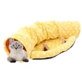 thumbnail image 2 of Cama túnel plegable para gatos: divertido juguete colgante para jugar en interiores. Amarillo, 2 of 9