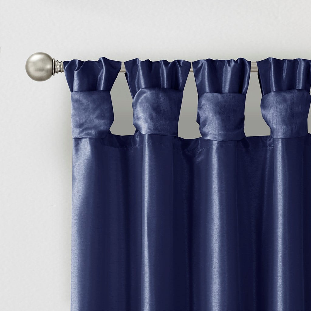 MAYEERTY 50x108" Twist Tab Lined Window Curtain Panel Living Room Navy