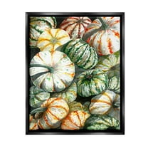 Stupell Industries Mixed Gourd Pattern Botanical & Floral Painting Black Floater Framed Canvas Art Print Wall Art, 17 x 21
