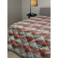 thumbnail image 2 of Abstract Down Alternative Comforter, Geometric Stripes Tartan Lines Plaid Modern Creative Bars Design, Microfiber Quilt for All Season, 5 Sizes, Sky Blue Ginger Vermilion, by Ambesonne, 2 of 3