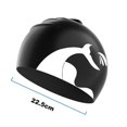 thumbnail image 3 of Silicone Swim Caps for Long Hair, Cover Ears Swimming Caps , Flexible Waterproof Swimming Caps-Black, 3 of 4