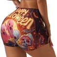 thumbnail image 3 of Athletic Shorts for Women, Halloween Cute Ghost Skull Seam Womens Shorts High Waisted Sport Running Workout Gym, 3 of 8