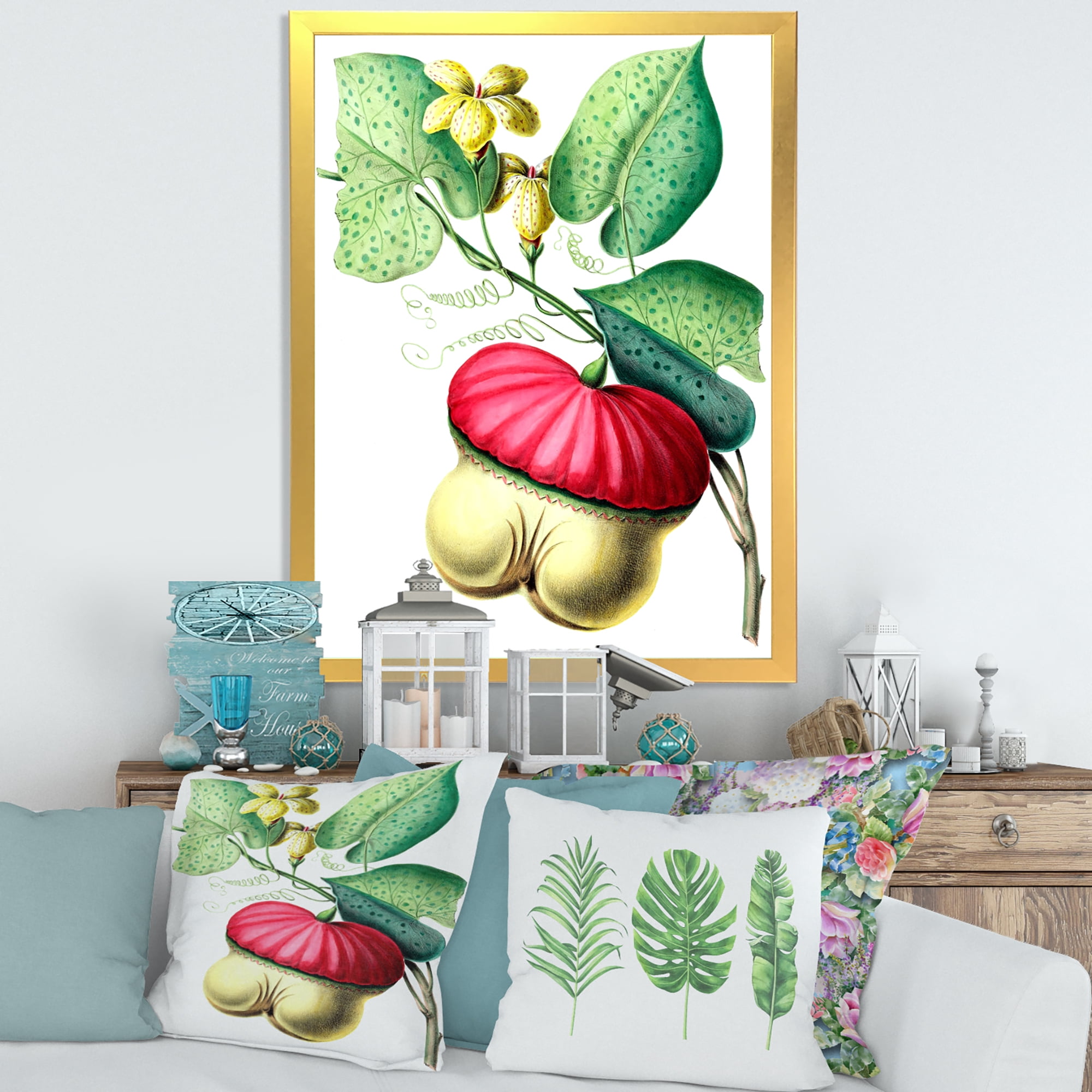 Designart 'American Vintage Flowers I' Traditional Framed Art Print