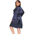 thumbnail image 4 of GFDYREE Women's Plus Size Satin Robes Plus Size Silky Kimonos Robes Sleepwear,Short, 4 of 4