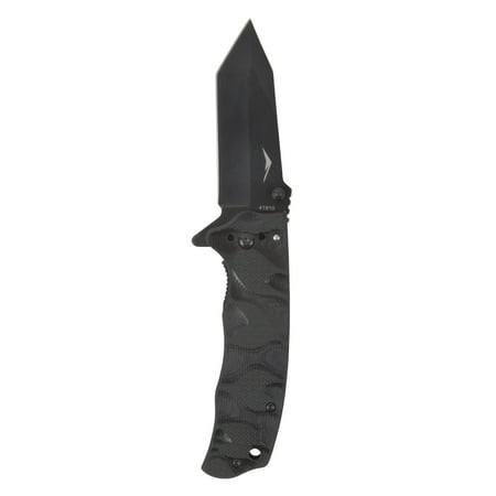 Black Fine Blade - BOUNDARY 41910 Tanto Point Folding Knife with G10 Handle and Black Oxide 2.75-Inch 440 Stainless Fine Edge Blade