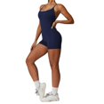 thumbnail image 4 of Jumpsuits for Women Tummy Control Backless One Piece Workout Jumpsuits Sleeveless V Back Scrunch Yoga Romper, 4 of 5
