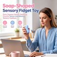 thumbnail image 7 of Crunchy Soap Squishy Toy, Blue Bar Soap Stress Ball, Bead Filled Realistic Soap, Soft Sensory Fidget Toy, Kawaii Stress Relief, for Kids Adults, Anxiety Relief, Desk Decor, Party Favor, Gift, 7 of 7