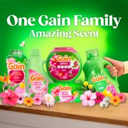 Gain Plus Flings Laundry Detergent Soap Pacs, All-In-One, Happy Hibiscus Scent, 18 Count