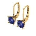 thumbnail image 2 of Clara Pucci 2 ct Brilliant Round Cut Drop Dangle VVS1 Genuine Conflict free Blue Tanzanite Solid 14K Yellow Gold Designer Everyday Earrings Lever Back, 2 of 5