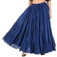 thumbnail image 3 of ThePirateDressing Women's 25-Yard Cotton Maxi Skirt, 4-Tier Pleated A-Line Long Skirt, 3 of 5
