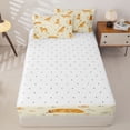 thumbnail image 4 of Homewish Golden Retriever Animal Zipper Twin Comforter Sets with Fitted Sheet and 2 Pillowcases,Dog Paws Bone Zipper Bedding Set,Yellow,Reversible,4pcs, 4 of 8