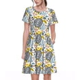 thumbnail image 1 of Balery Sea Turtle Vestidos sueltos de manga corta para mujer, vestidos de verano 2025, vestidos casuales de corte A con vuelo., 1 of 6